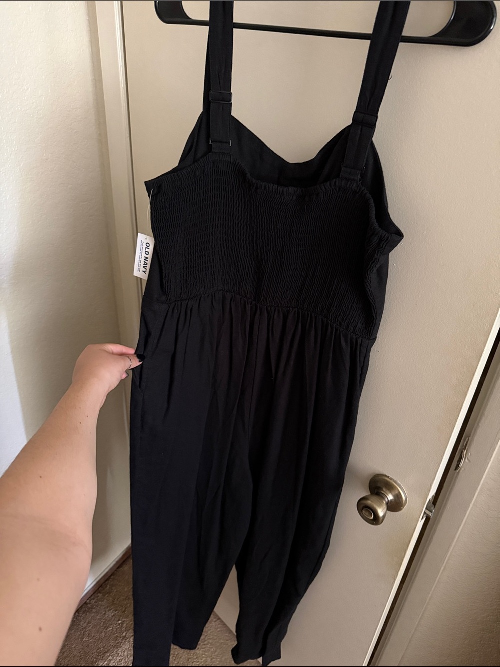Old Navy Black Sleeveless Jumpsuit with Wide Straps - Picture 3 of 4